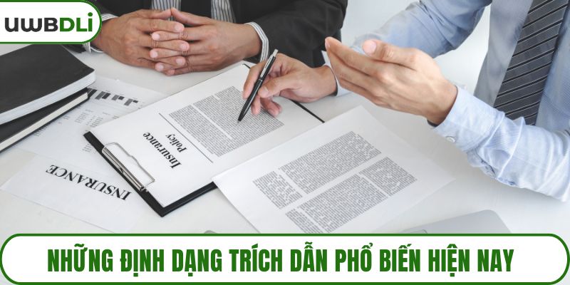 Những định dạng trích dẫn phổ biến hiện nay